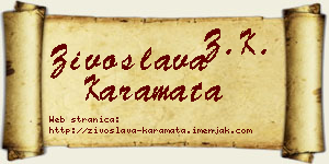 Živoslava Karamata vizit kartica